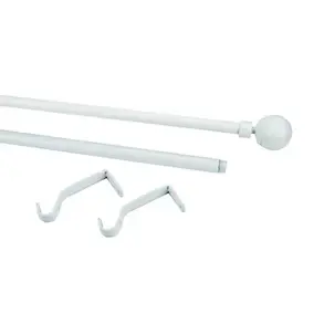 Kit de tringle à rideau extensible embout boule Anafi GoodHome 200/330 cm Ø19mm blanc
