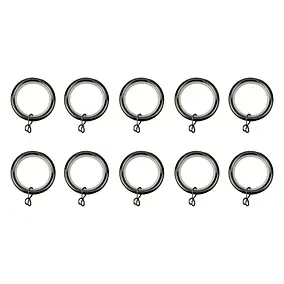 10 anneaux pour barre à rideau Kimlos GoodHome Ø28 mm noir