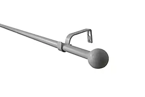 Kit de tringle à rideau GoodHome embout boule 160 cm, Ø16mm blanc