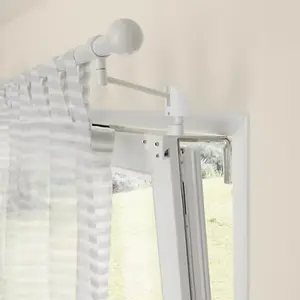 Supports pour tringle à rideau blanc mat "Ikaria"