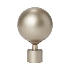 Embout boule pour barre à rideau en nickel brossé Ikaria argent