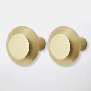 Lot de 2 poignées effet laiton doré "Nutmeg" L 3,2 cm