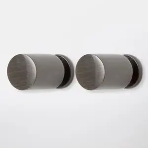 Lot de 2 poignées boutons effet nickel argent brossé "Saffron" L 1,2 cm