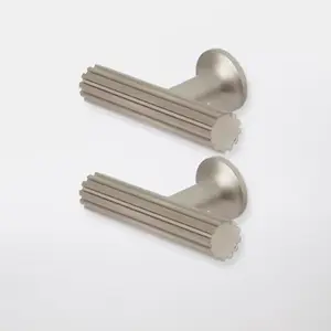 Lot de 2 poignées effet nickel argent brossé "Sumac" L 6,0 cm