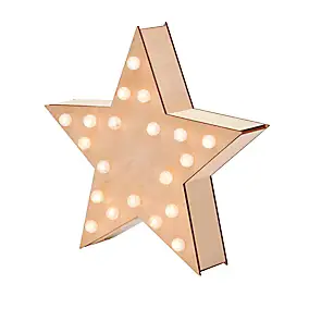 Etoile lumineuse en bois craquelé l.30 x H. 28,5 cm