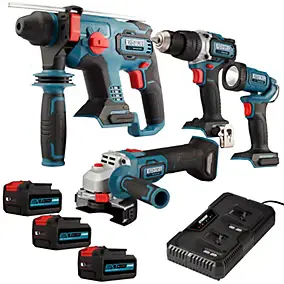 Outils électroportatifs sans fil Erbauer 18V (Marteau perforateur sans fil, Perceuse visseuse à percussion sans fil, meuleuse d'angle, lampe torche)