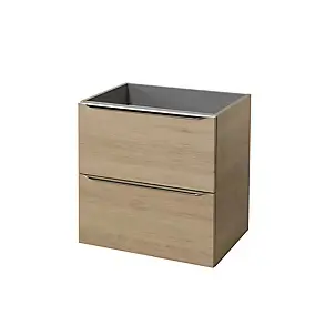Meuble sous vasque suspendu l.60 x H.60 x P.45 cm, effet chêne, GoodHome Imandra