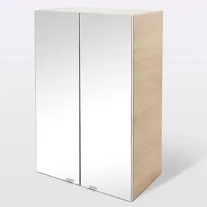 Armoire de salle de bains chêne/miroir Imandra L.60 cm