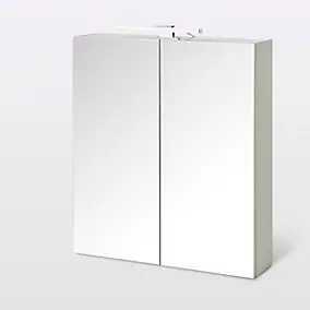 Armoire de salle de bains Indra miroir éclairant L. 60 x H. 67 x P. 14,6 cm