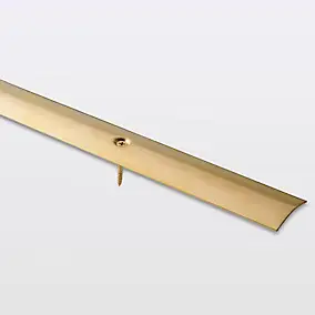 Barre de seuil incurvée en acier décor laiton 30 x 830 mm