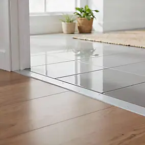 Barre de seuil extra-large en aluminium effet métal mat L.930 x l.100 x ép.1,4 mm, GoodHome