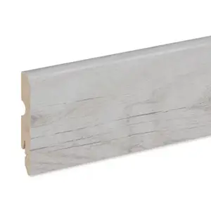 Plinthe décor imitation pin lavé blanc