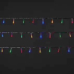 Guirlande lumineuse LED intérieure multicolore câble transparent 8 fonctions 11 m