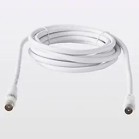 Câble coaxial Mâle / Femelle + adaptateur Mâle / Mâle blanc Blyss, 3 m