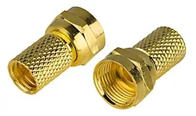 Fiche TV Type F Mâle à câbler pour PF100/RG6 Blyss, Or - lot de 2