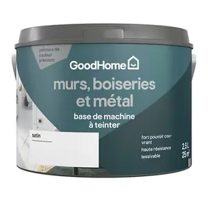Peinture murs, boiseries et métal satin 2,5 L Base C