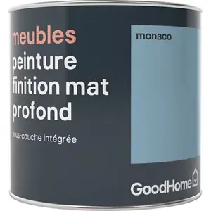 Peinture de rénovation meubles acrylique mat profond bleu Monaco 0,5 L