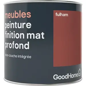 Peinture de rénovation meubles acrylique mat profond rouge Fulham 0,5 L