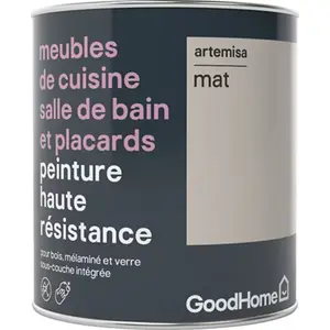 Peinture de rénovation meubles cuisine, salle de bains et placards acrylique mat beige Artemisa 0,75 L