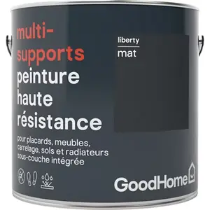 Peinture haute résistance multi-supports acrylique mat noir Liberty 2 L