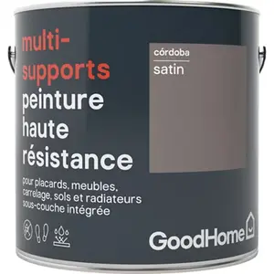 Peinture haute résistance multi-supports acrylique satin marron Córdoba 2 L