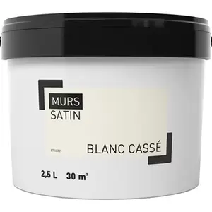Peinture murale intérieure acrylique Satin Blanc cassé 2.5 L
