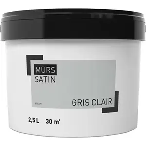 Peinture murale intérieure acrylique Satin Gris clair 2.5 L