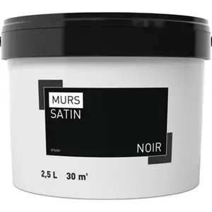 Peinture murale intérieure acrylique satin noir 2.5 l