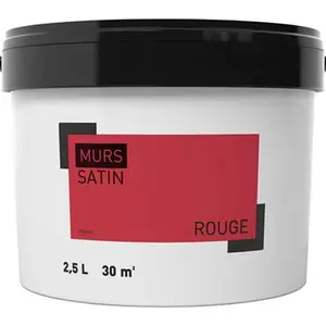 Peinture murale intérieure acrylique Satin Rouge 2.5 L