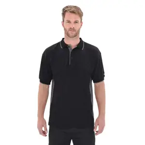 Polo "barchan" noir 3 boutons taille m