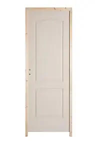 Bloc-porte post-formé blanc antique 2 panneaux H.204 x l.73 cm, poussant gauche