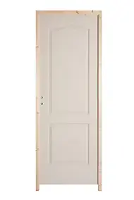 Bloc-porte post-formé blanc antique 2 panneaux H.204 x l.83 cm, poussant droit