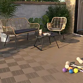 Dalle de terrasse composite marron Angara Klikstrom 40 x 40 cm