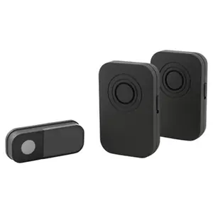 Lot de 2 carillons + Sonnette sans fil noirs Gamme "Liam"