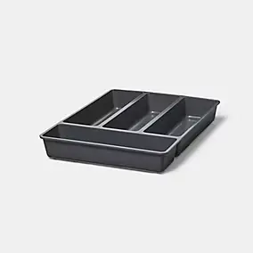 Range couverts GoodHome Nitaki gris 32 x 42 cm, 4 compartiments