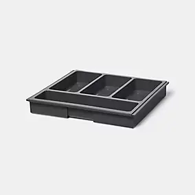 Range couverts extensible GoodHome Datil gris 55 cm, 6 compartiments