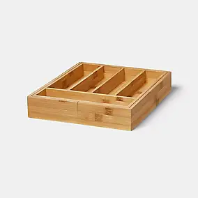 Range couverts extensible GoodHome Datil bambou 29 x 6 cm, 7 compartiments