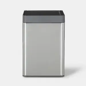 Poubelle à ouverture tactile anthracite brossé "Kora" - 15 L