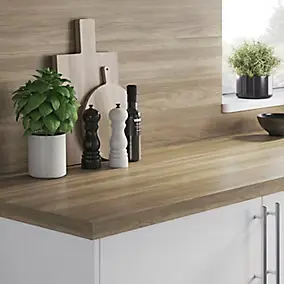 Crédence de cuisine aspect bois clair GoodHome Kala l. 200 cm x H. 60 cm x Ep. 3 mm