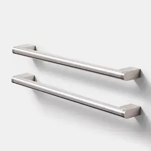 Lot de 2 poignées effet nickel brossé "Khara" L 28,4 cm