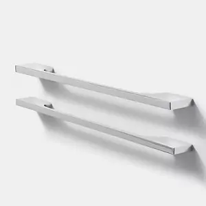 Lot de 2 poignées effet chromé poli "Hikide" L 35,2 cm