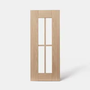 Façade 1 porte vitrée 30cm "Coline" chêne clair - L. 29.7 x H. 71.5cm