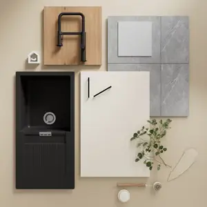 Façade 1 porte + 1 tiroir "Stevia" crème l.39,7 x h.71,5 cm