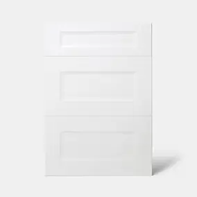 Façade de cuisine 1 tiroir et 2 casseroliers Artemisia blanc mat l. 50 cm x H. 72 cm GoodHome