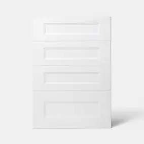 Façade de cuisine 3 tiroirs et 1 casserolier Artemisia blanc mat l. 50 cm x H. 72 cm GoodHome