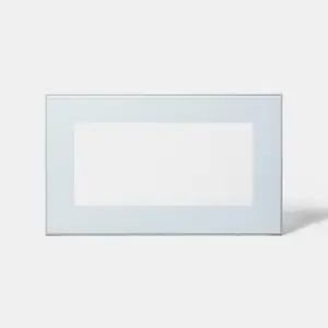 Façade 1 porte vitrée sur-hotte 60cm "Jarod" blanc givré - L. 59.7 x H. 35.6cm
