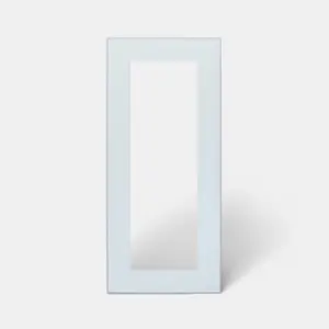 Façade 1 porte vitrée sur-hotte 80cm "Jarod"blanc givré - L. 79.7 x H. 35.6cm