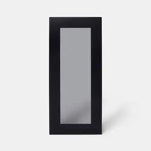 Façade 1 porte vitrée sur-hotte 80cm "Jarod" noir fumé - L. 79.7 x H. 35.6cm