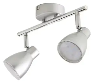 Barre 2 spots LED Bomos argent