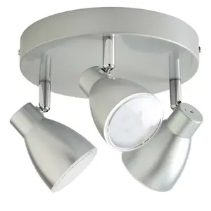 Plafonnier 3 spots LED Bomos argent